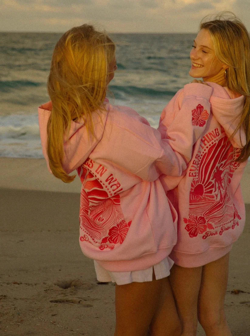 Sudadera con capucha Palma Rosa