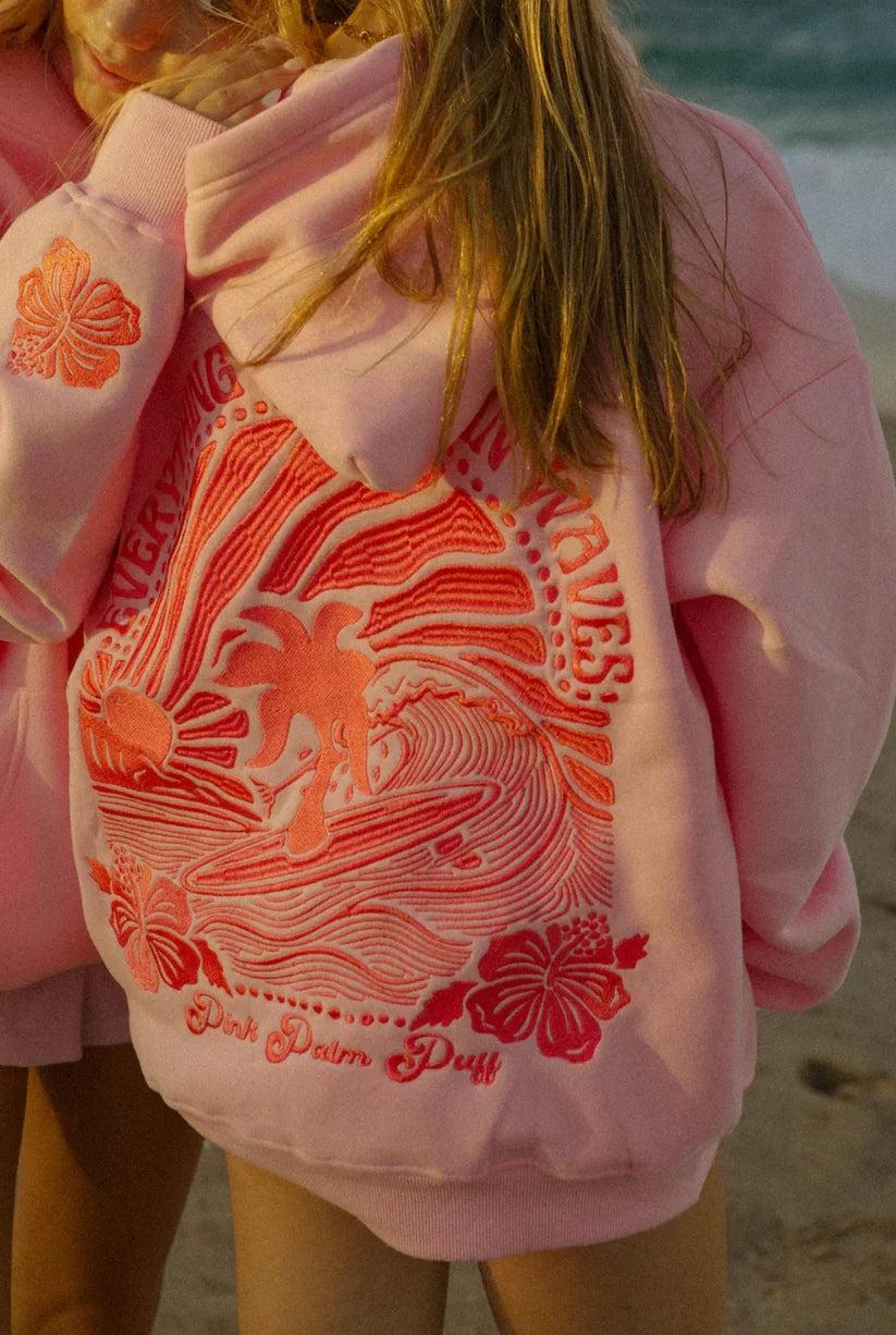 Sudadera con capucha Palma Rosa