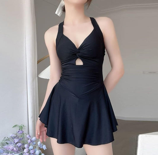 Natalie's Classic Black Swim Dress